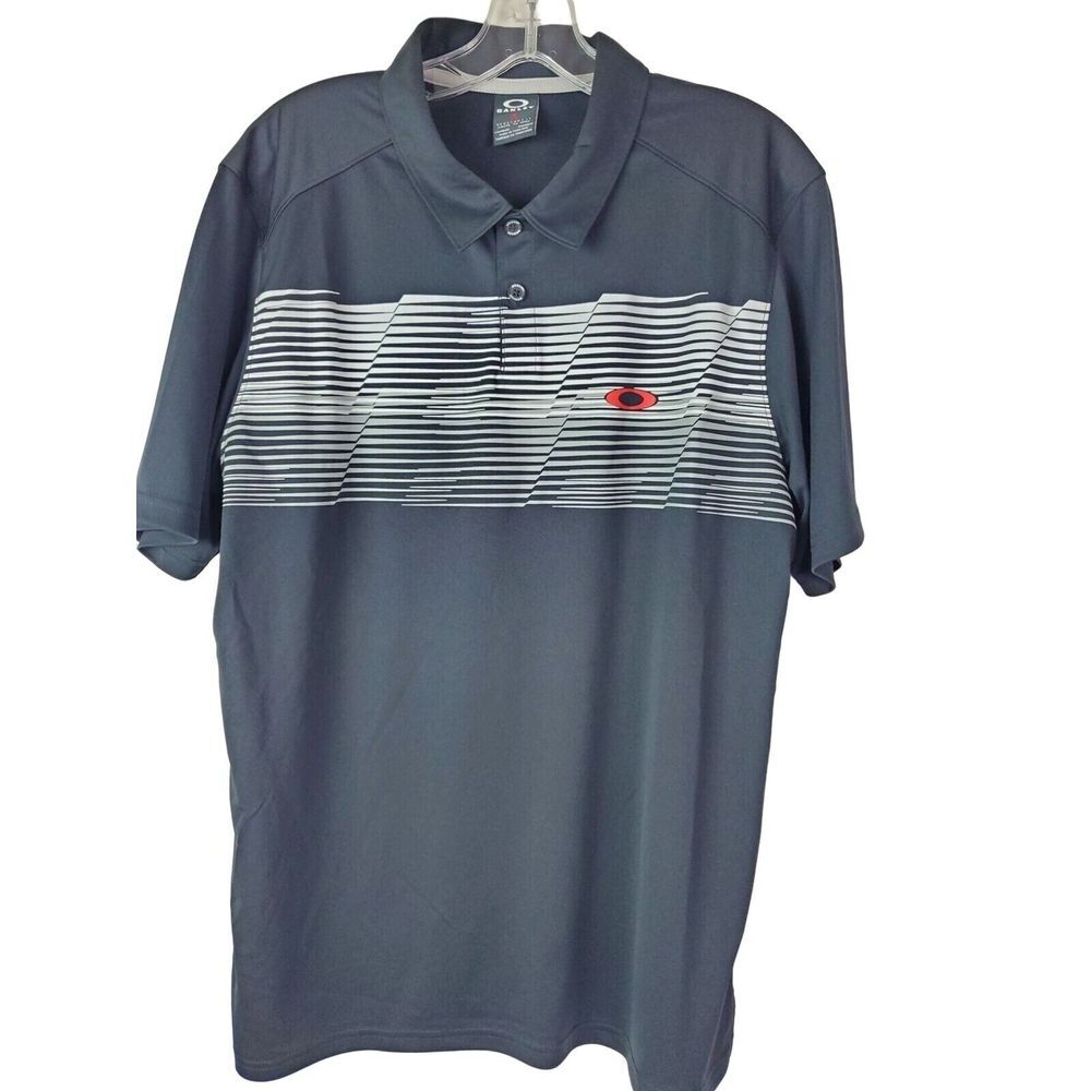 Oakley Mens Regular Fit Black‎ Athletic Golf Polo Shirt Size Large